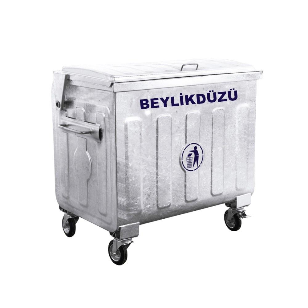 Beylikdüzü Sıcak Daldırma 770 Litre Metal Çöp Konteyneri